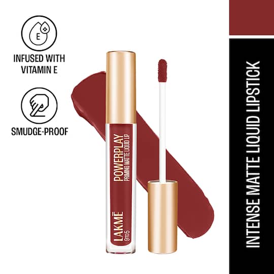 Lakme 9 To 5 Powerplay Priming Matte Liquid Lip - MN2Mocha Mocha (4.2 ml)