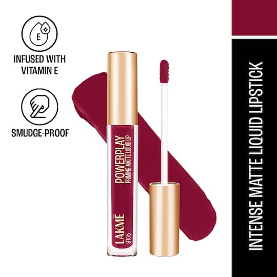 Lakme 9 To 5 Powerplay Priming Matte Liquid Lip - Hot Pink (4.2 ml)