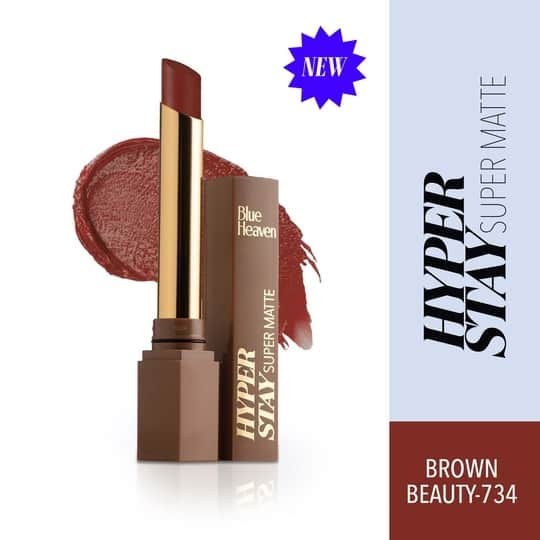 Blue Heaven Hyperstay Super Matte Lipstick - 734 Brown Beauty (2.2g)