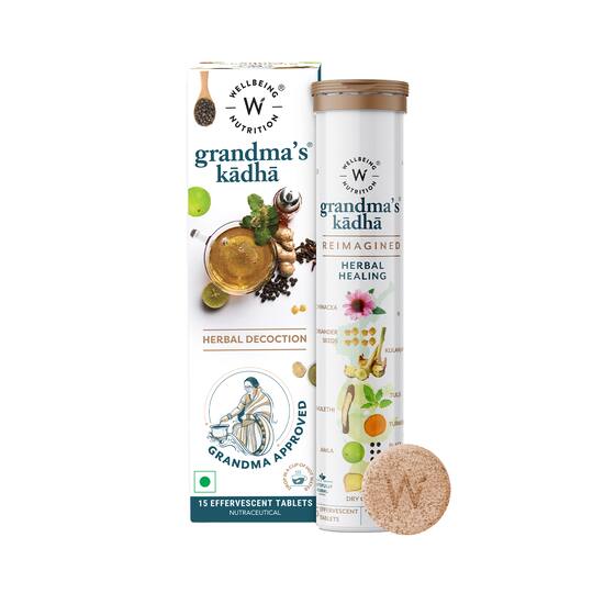 Wellbeing Nutrition Grandma's Kadha -Ayurvedic Natural Immunity Booster, Ayurvedic Kadha for Immunity, Cold, Cough, Sore Throat