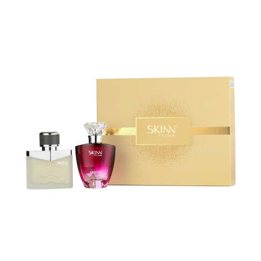 Skinn by Titan Raw and Celeste Perfumes 2 Nos for Pair Eau De Parfum (2Pcs)