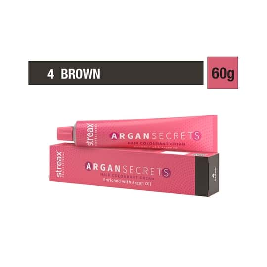 Streax Professional Argan Secrets Hair Colorant Cream - 4 Brown (60g)