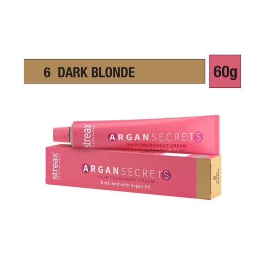 Streax Professional Argan Secrets Hair Colorant Cream - 6 Dark Blonde (60g)