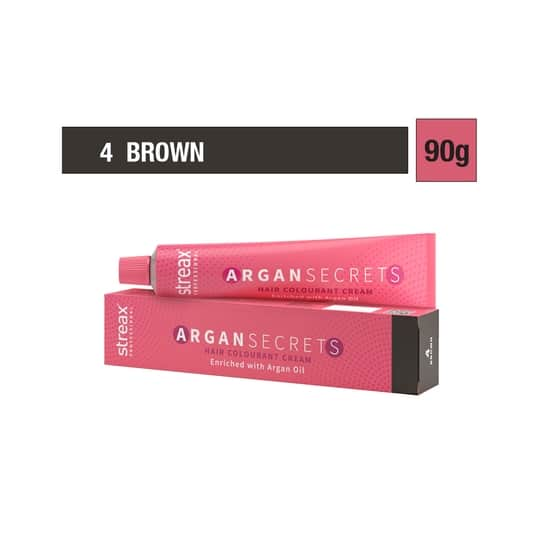 Streax Professional Argan Secrets Hair Colorant Cream - 4 Brown (90g)