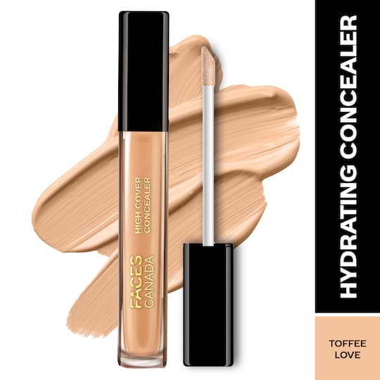 Faces Canada High Cover Concealer - Toffee Love 04, Blends Easily, Natural Finish (4 ml)