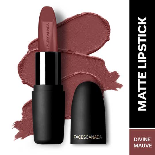 Faces Canada Weightless Matte Lipstick, Pigmented and Hydrated Lips - Divine Mauve 17 (4.5 g)