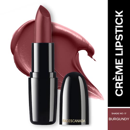 Faces Canada Weightless Creme Finish Lipstick, Creamy Finish, Hydrated Lips - Burgundy 17 (4 g)