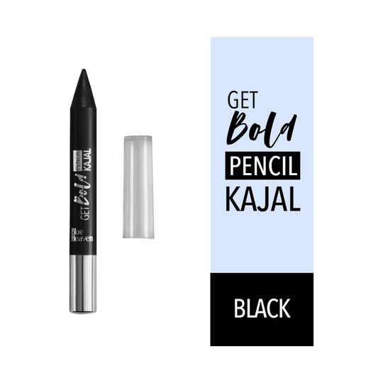 Blue Heaven Get Bold Pencil Kajal With Free Sharpener - Black (3.2 g)