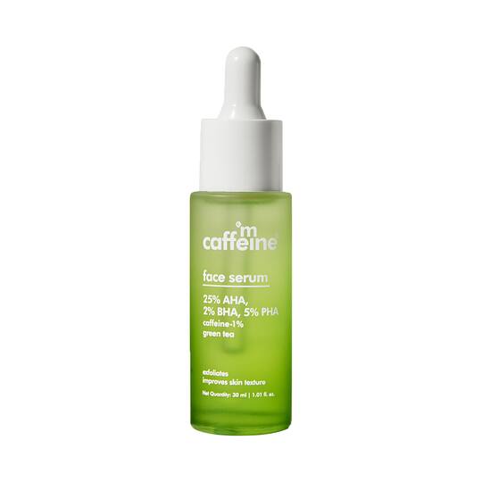 mCaffeine Green Tea And 25% AHA, 2% BHA, 5% PHA Face Serum (30ml)