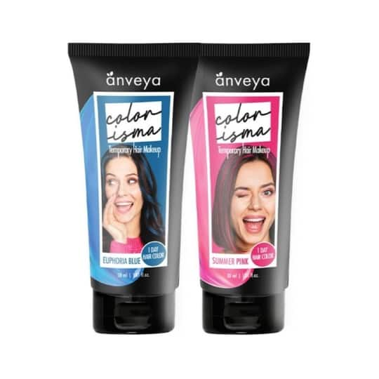 Anveya Colorisma Hair Color Makeup - Euphoria Blue Summer Pink (2Pcs)