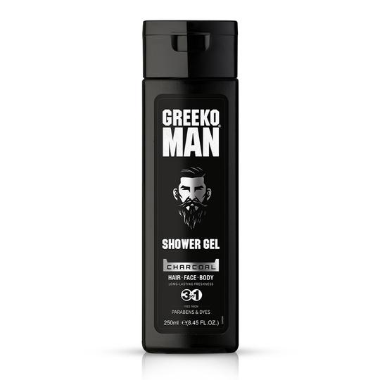 Greeko Man 3-In-1 Charcoal Shower Gel (250ml)