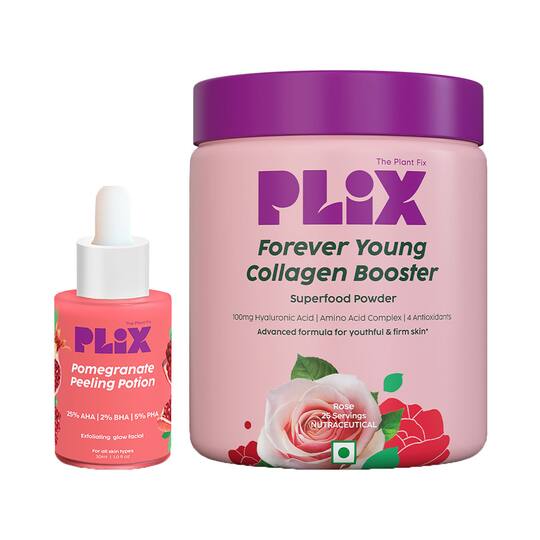 Plix Pomegranate Peeling Potion & Collagen Powder Combo (2Pcs)