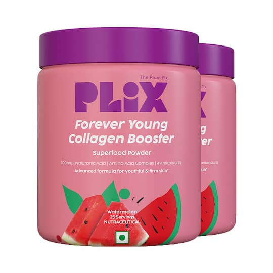 Plix Forever Young Collagen Booster Supplement Powder Watermelon Flavour (2Pcs)