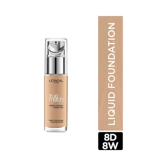 L'Oreal Paris True Match Super Blendable Liquid Foundation SPF 17 - 8D8W Golden Cappuccino (30ml)