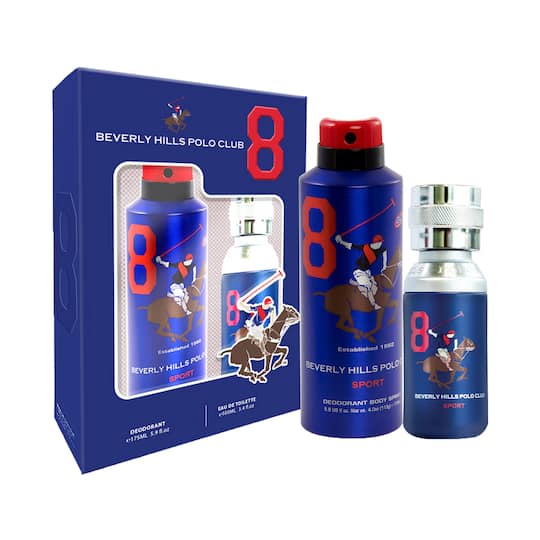 BEVERLY HILLS POLO CLUB No.8 Sport Eau De Toilette & Deodorant Gift Set (2Pcs)