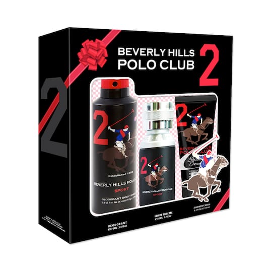BEVERLY HILLS POLO CLUB No.2 Eau De Toilette & Deodorant with Shower Cream Gift Set (3Pcs)