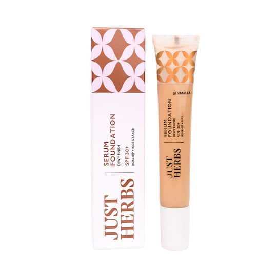 Just Herbs Serum Foundation Dewy Finish SPF 30+ With Rosehip & Rice Starch - 01 Vanilla (20ml)