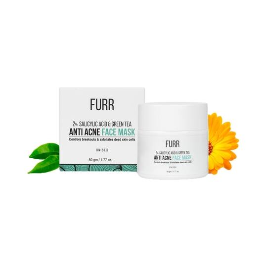 FURR 2% Salicylic Acid & Green Tea Anti Acne Face Mask (50g)