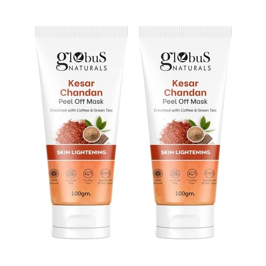 Globus Naturals Kesar Chandan Peel Off Mask Enriched With Green Tea For Skin Lightening Combo (2 Pcs)