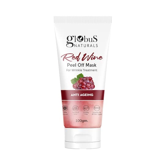 Globus Naturals Red Wine Peel Off Mask For Wrinkle Treatment & Anti Ageing Formula (100g)