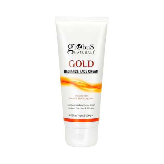 Globus Naturals Gold Radiance Anti Ageing & Brightening Face Cream Enriched With Coconut Rose (100g)