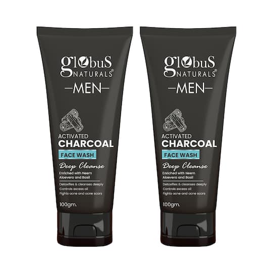 Globus Naturals Anti Pollution & Anti Acne Charcoal Face Wash (2 Pcs)