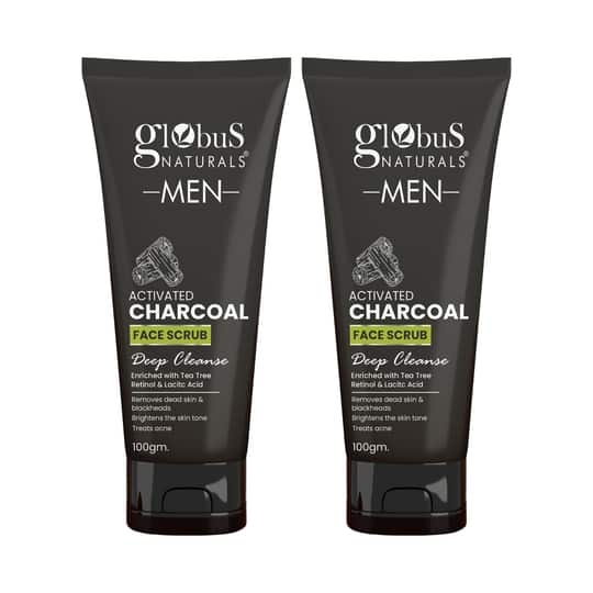 Globus Naturals Anti Pollution & Anti Acne Charcoal Face Scrub (2 Pcs)