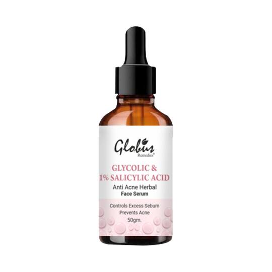 Globus Remedies Glycolic & 1% Salicylic Acid Anti Acne Face Serum (50g)