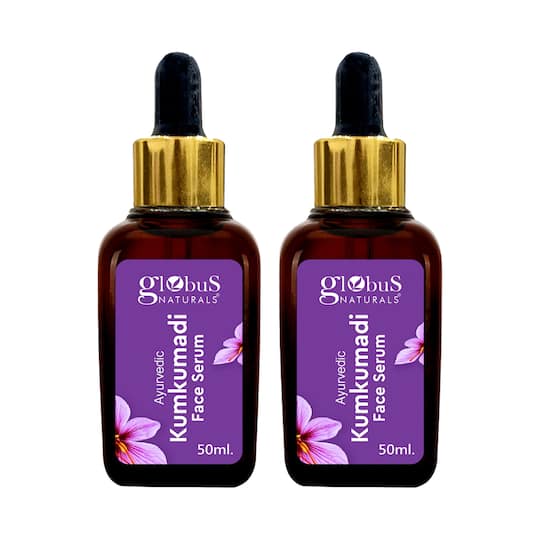 Globus Naturals Kumkumadi Skin Lightening Face Serum Enriched With Walnut & Lotus Extract (2 Pcs)