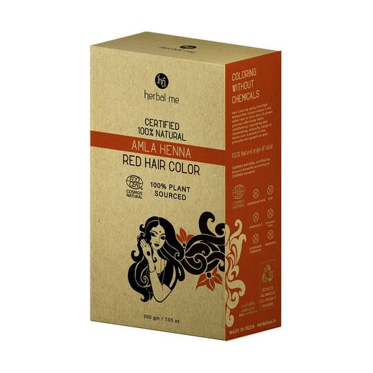 Herbal Me Certified 100% Natural Amla Henna Hair Color and Mask (200g)