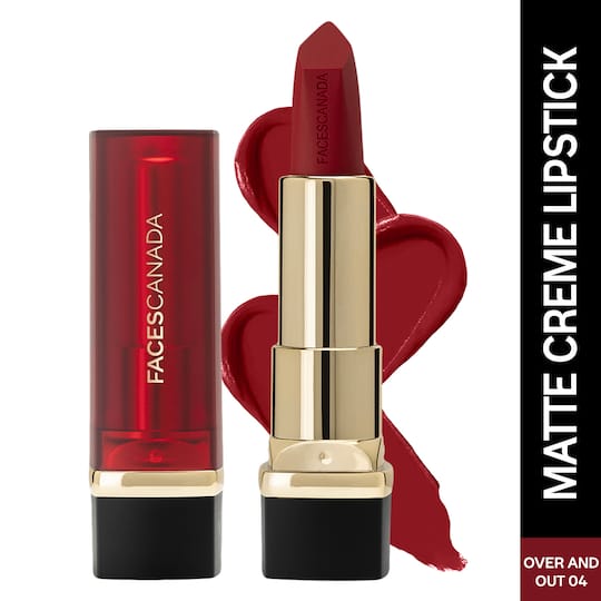Faces Canada Comfy Matte Crème Lipstick, 8HR Long Stay, Intense Color - Over And Out 04 (4.2 g)
