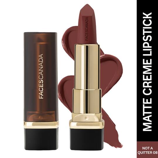 Faces Canada Comfy Matte Crème Lipstick, 8HR Long Stay, Intense Color - Not A Quitter 08 (4.2 g)