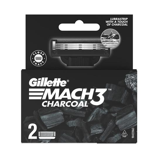 Gillette Mach3 Charcoal Shaving Razor Blades (2Pcs)