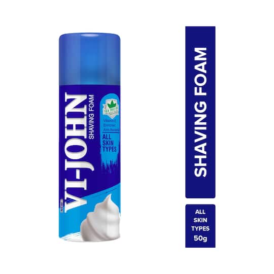VI-JOHN Shaving Foam With Vitamin E Enriched & Antibacterial Properties (50g)
