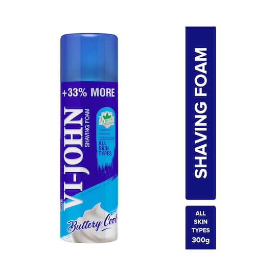 VI-JOHN Shaving Foam With Vitamin E Enriched & Antibacterial Properties (300g)
