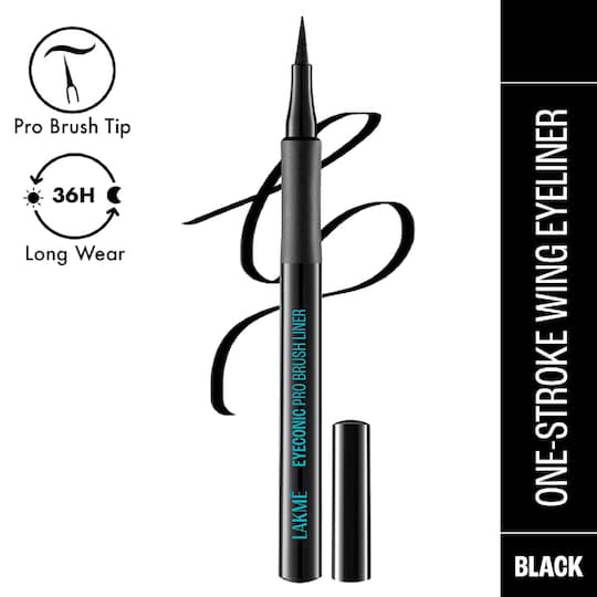 Lakme Eyeconic Pro Brush Eyeliner - Black (1.2ml)