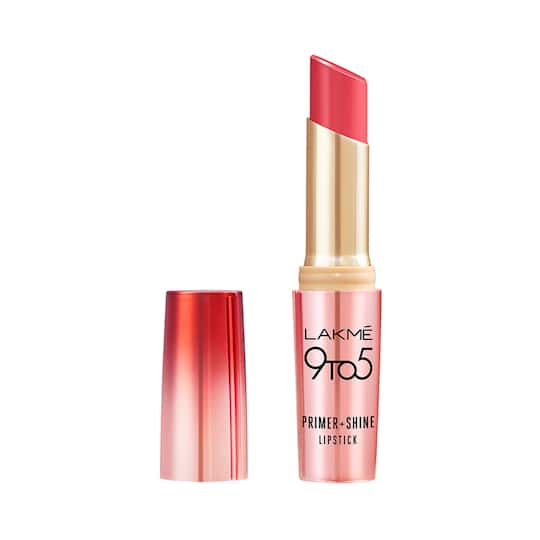 Lakme 9 To 5 Primer + Shine Lipstick - Ruby Red (3.6g)
