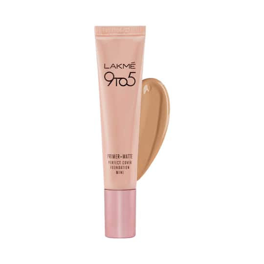 Lakme 9 To 5 Primer + Matte Perfect Cover Foundation Mini SPF 20 - W120 Warm Creme (15ml)