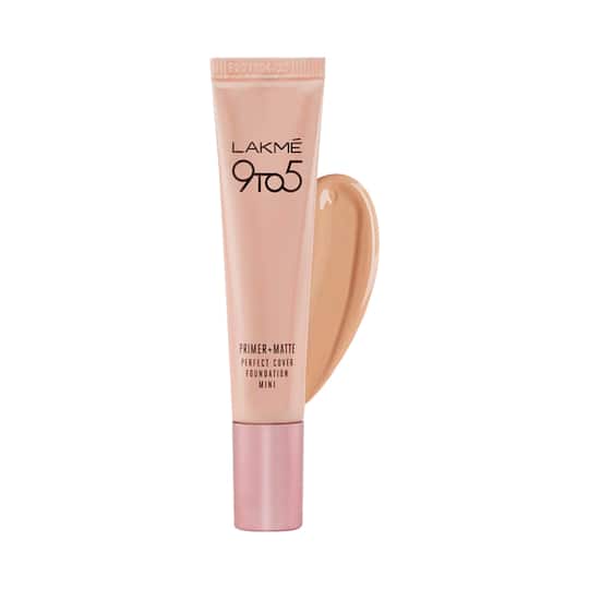 Lakme 9 To 5 Primer + Matte Perfect Cover Foundation Mini SPF 20 - C100 Cool Ivory (15ml)