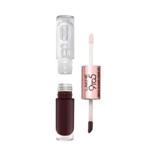 Lakme 9 To 5 Matte To Glass Liquid Lip Color - Brown Sugar (7.6ml)