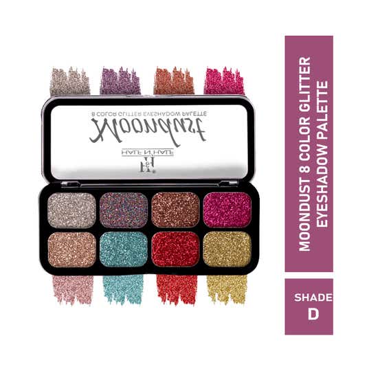 Half N Half Moondust 8 Color Glitter Eyeshadow Makeup Palette - Shade D (12 g)