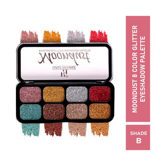 Half N Half Moondust 8 Color Glitter Eyeshadow Makeup Palette - Shade B (12 g)