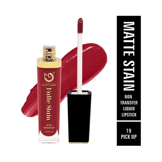 Matt Look Matte Stain Non Transfer Liquid Lipstick - 19 Pick Up (6g)