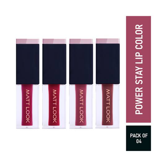 Matt Look Power Stay Matte Liquid Lipstick - Love Fest (4Pcs)