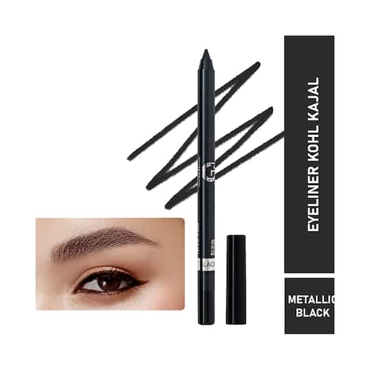 Matt Look Single Stroke Super Glide Eyeliner Kohl Kajal - Metallic Black (1.3g)