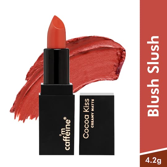mCaffeine Cocoa Kiss Creamy Matte Nude Lipstick with Cocoa Butter - Blush Slush (4.2g)