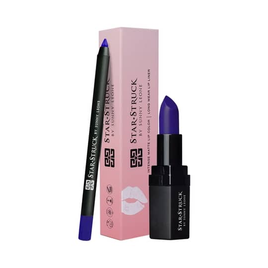 Star Struck by Sunny Leone Long Wear Lip Liner And Intense Matte Lipstick - Sapphire (2 Pcs)