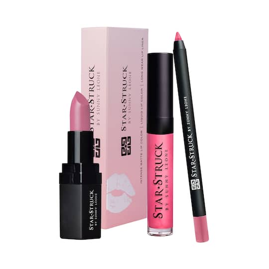 Star Struck by Sunny Leone Long Wear Lip Liner And Intense Matte Lipstick - Pink Peony (3 Pcs)
