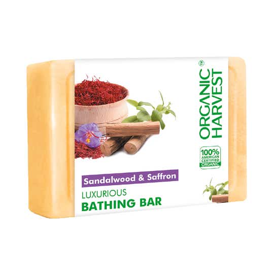 Organic Harvest Sandalwood & Saffron Luxurious Bathing Bar (125g)