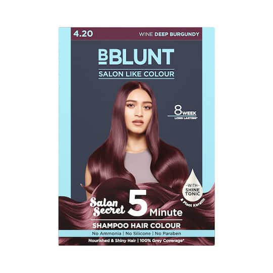 BBlunt Wine Deep Burgundy 5 Minute Shampoo Hair Color - 4.20 Wine Deep Burgundy (5pcs)
